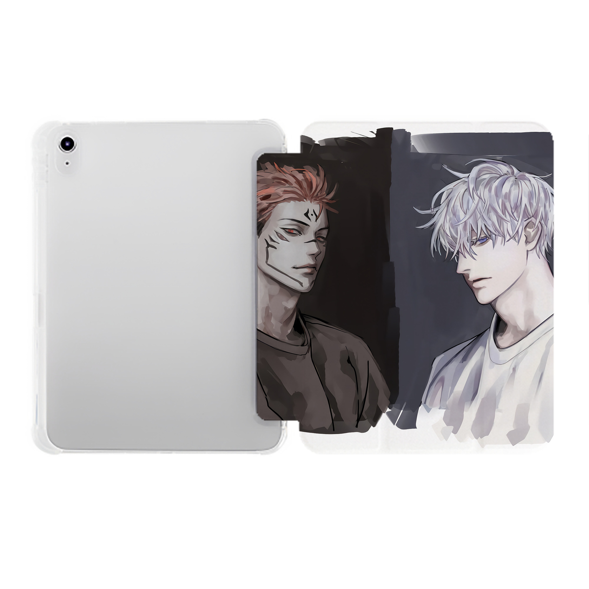 （画像用） 呪術廻戦 Jujutsu Kaisen IPad ケース ペン収納付き 三つ折りスタンド PUレザー×シリコン 対応機種9.5/10.5/10.9インチ